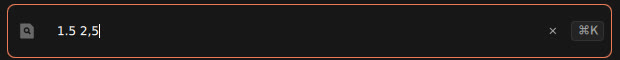 Basecamp search box showing 1.5 2,5