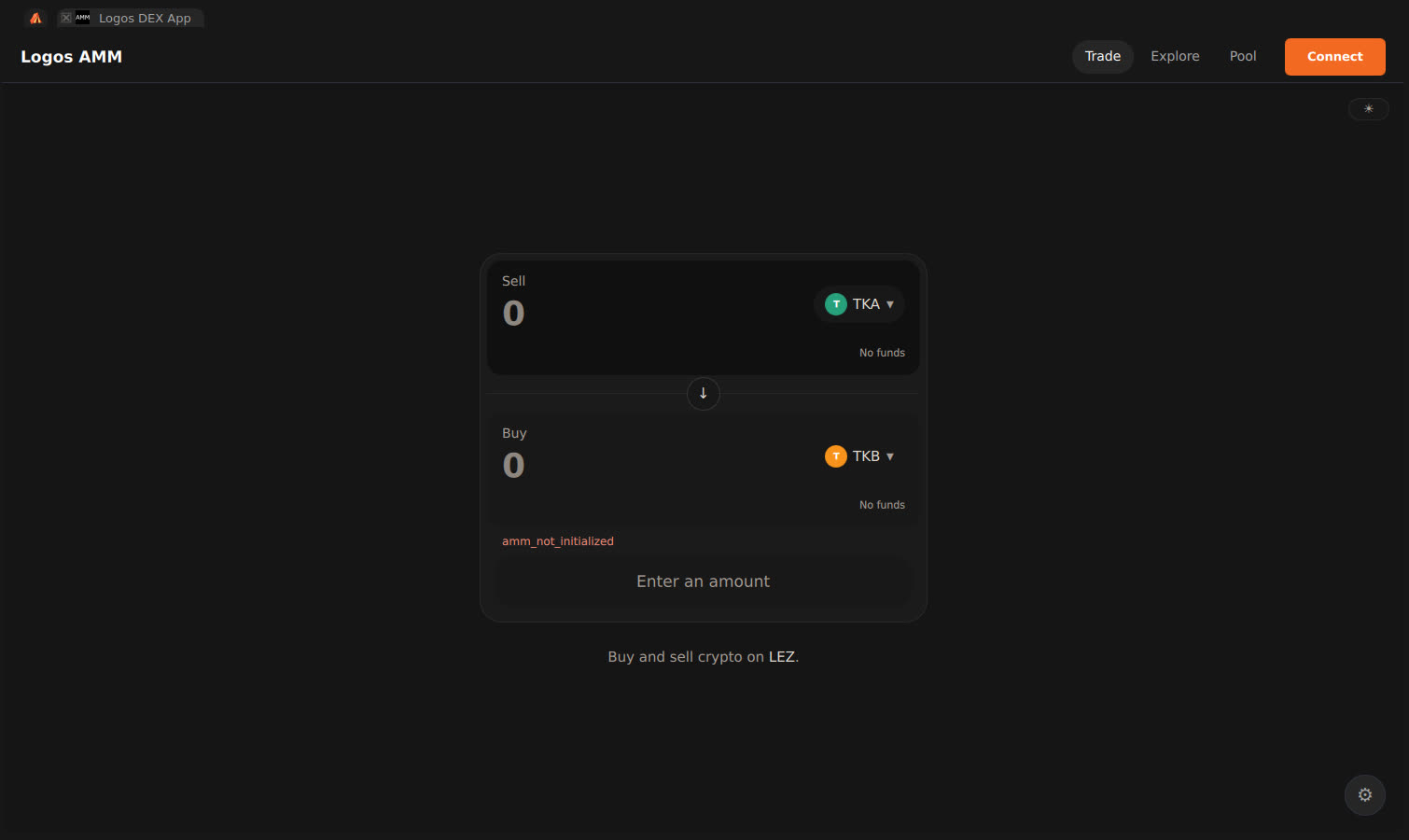 Header shows Connect again after wallet creation