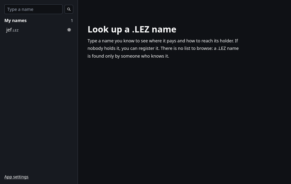 The register panel for an unregistered name