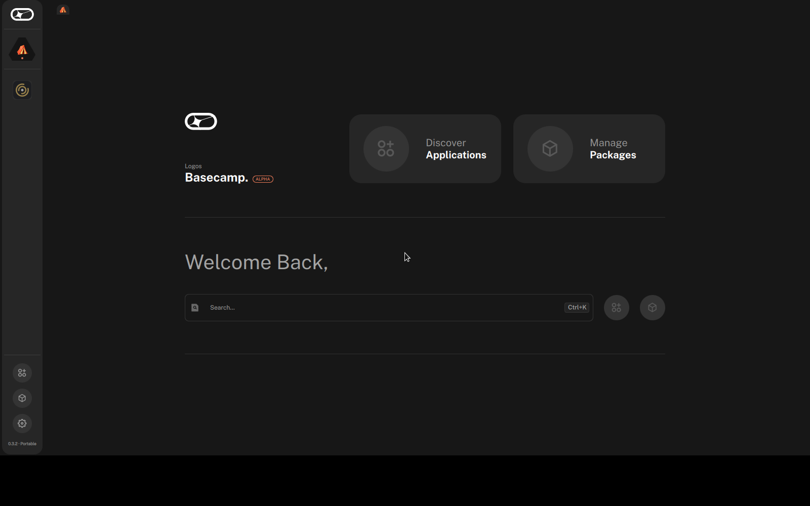 Basecamp welcome screen